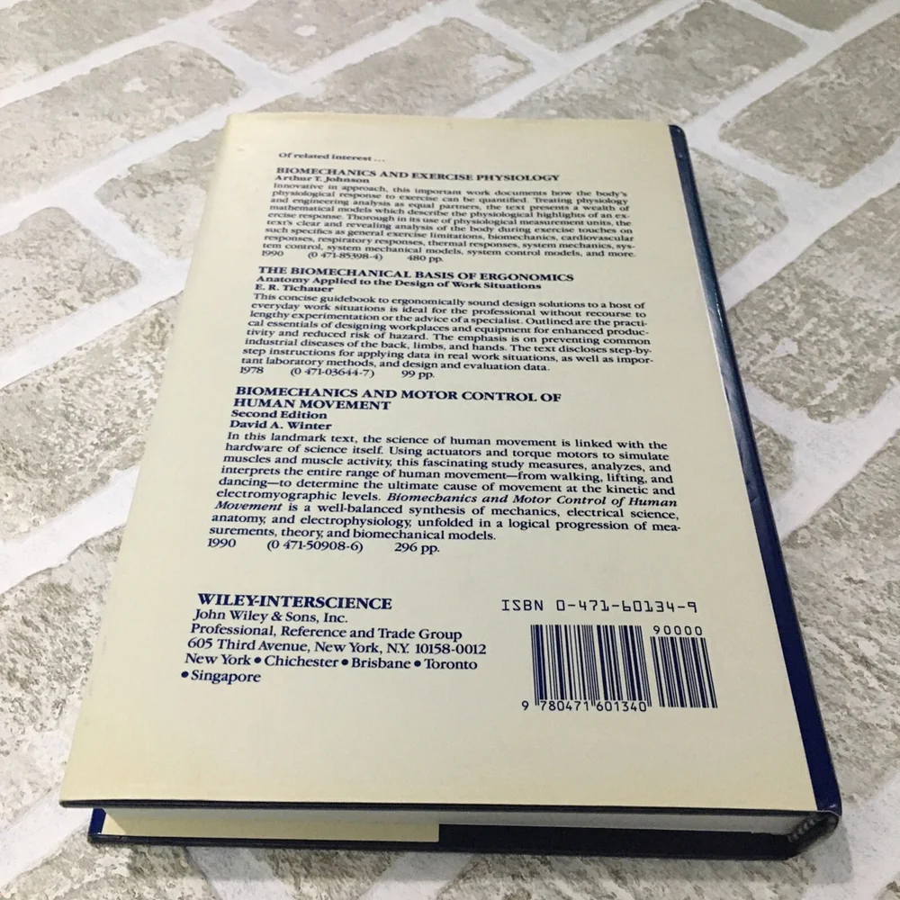 Occupational Biomechanics 2nd Ed 1991 Chaffin Andersson Hardcover Book